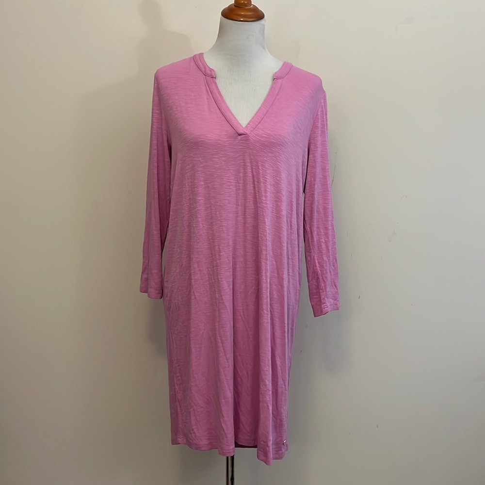 Southern Tide Long Sleeve Pink Rayon Spandex Dress Size Large